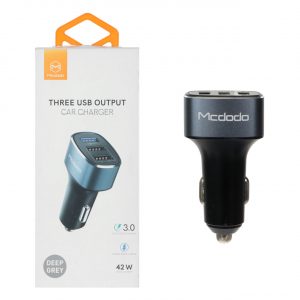 شارژر فندکی 42 وات فست سه پورت Mcdodo مدل CC-6570 - خاکستری تیره