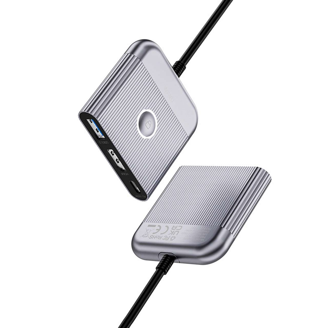 هاب 3 پورت Wiwu Type-C مدل Travel Wi-HB002 - خاکستری - Image 3